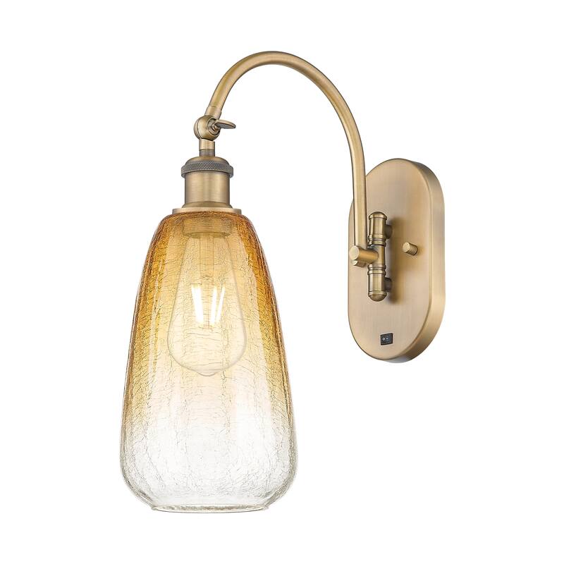 Innovations Lighting Endless Possibilities Ballston - Brookhaven Almond - 1 Light 6" Swiveling Sconce - Brushed Brass/Amber