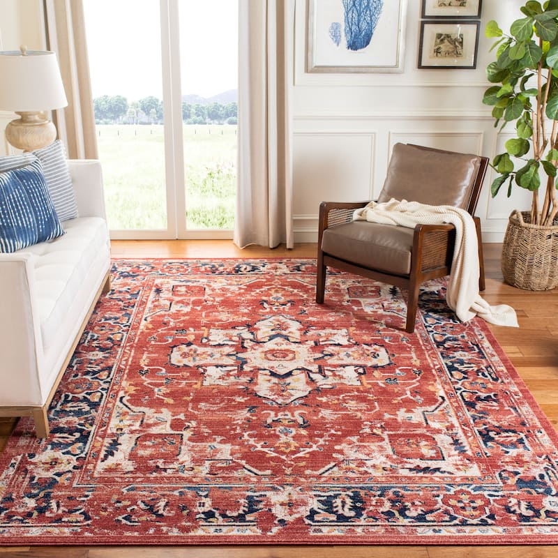 SAFAVIEH Charleston Prabha Vintage Boho Oriental Rug - 8' x 10' - Red/Ivory