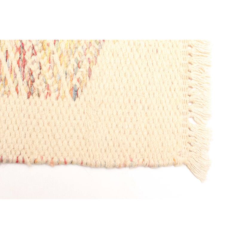 ECARPETGALLERY Flat-Weave Ankara FW Cream Wool Kilim - 4'11 x 7'8