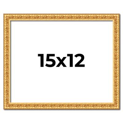 15x12 Frame Gold Real Wood Picture Frame Width 1 inches | Interior