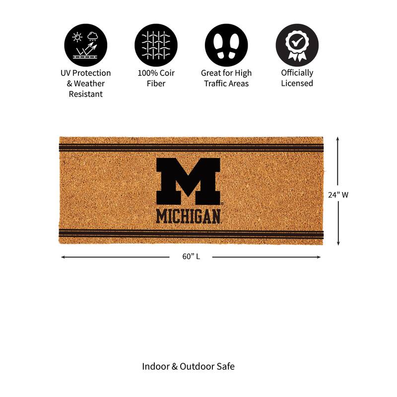 University Of Michigan Monochrome Indoor/Outdoor Coir Door Mat
