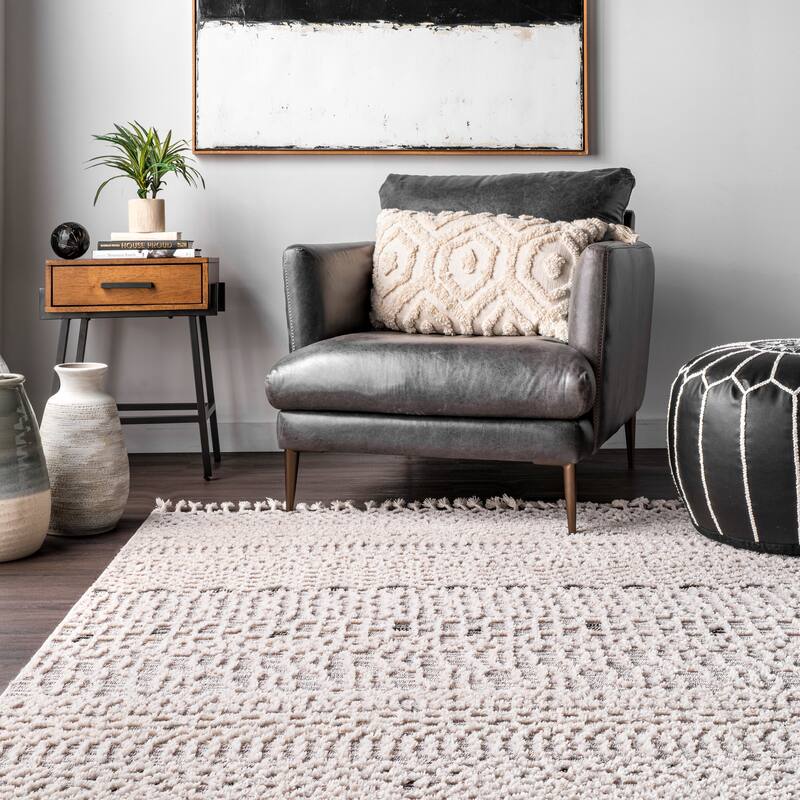 Nuloom Boho Talula Soft Textured Tassel Area Rug