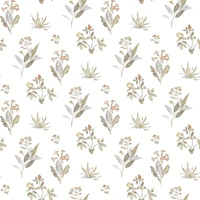 Galerie Wallcoverings Cottage Chic Large Floral and Leaf Motif ECODECO Material Matte Wallpaper Roll