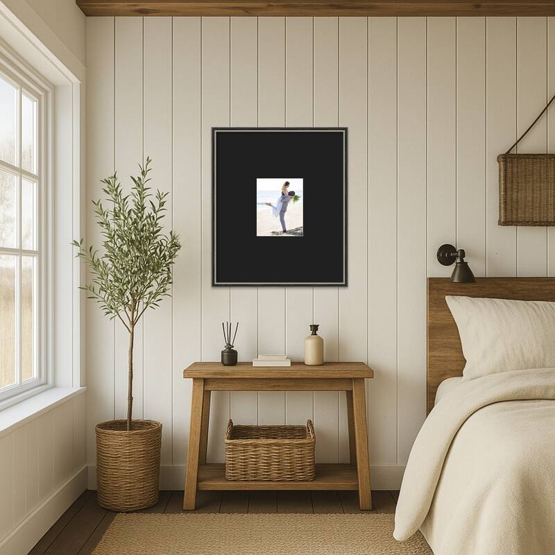 Theo Black Silver Narrow Framed Picture Frame, Photo Frame