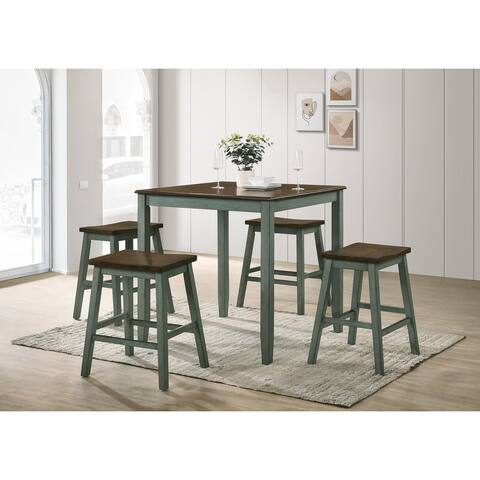 Furniture of America Hunter Oak Country 5-Piece Counter Height Pub Set