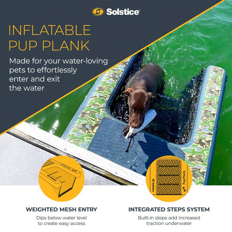 Solstice Original Inflatable Pup Plank Dog Float Floating Ramp Ladder for Pools - 13.00