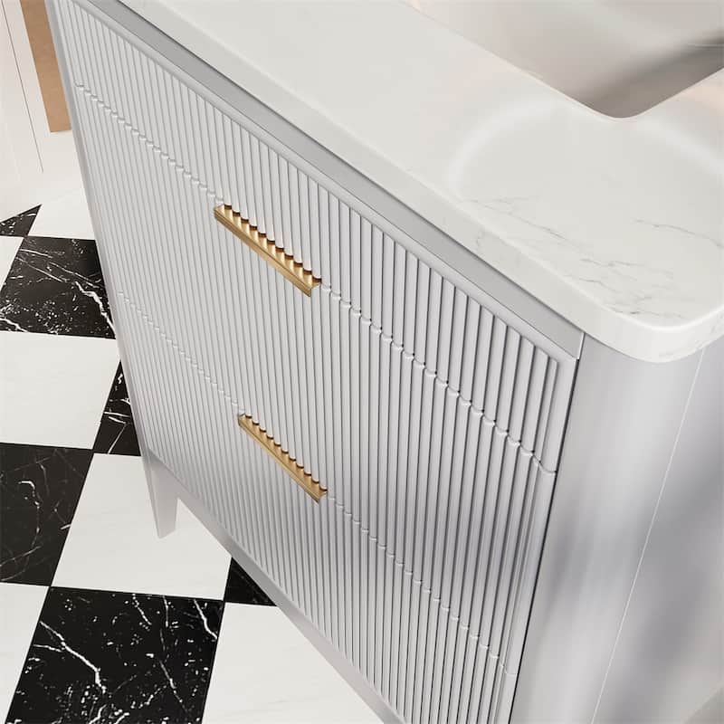 30'' Freestanding Single Sink Bathroom Vanity with Solid Wood