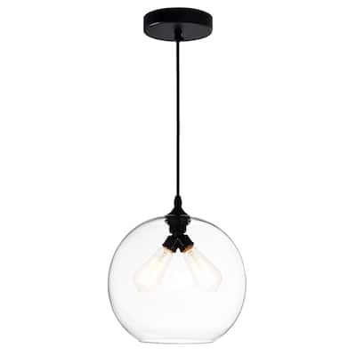 Glass 2 Light Down Mini Pendant With Finish - Transparent