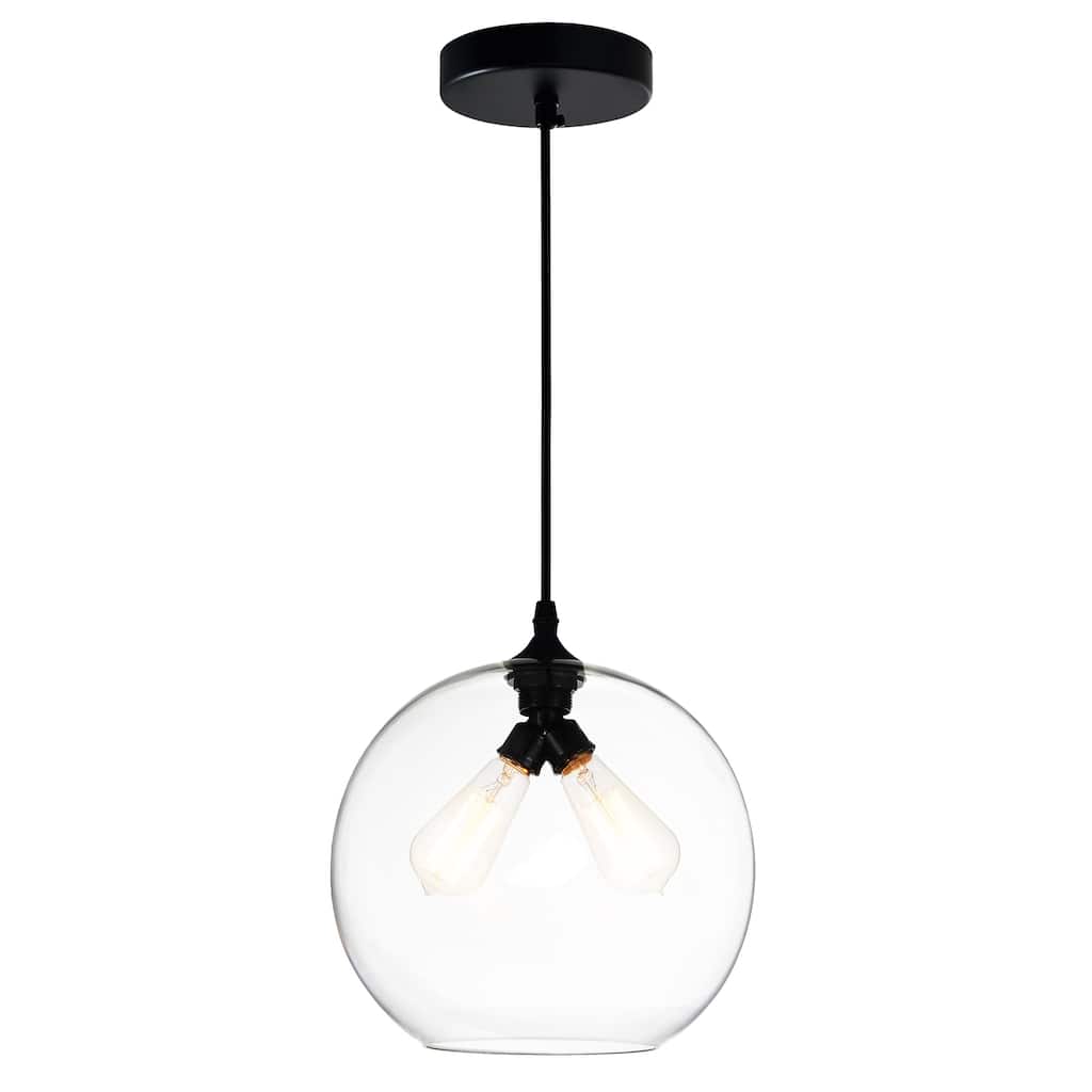 Glass 2 Light 12in Clear Down Mini Pendant - Transparent