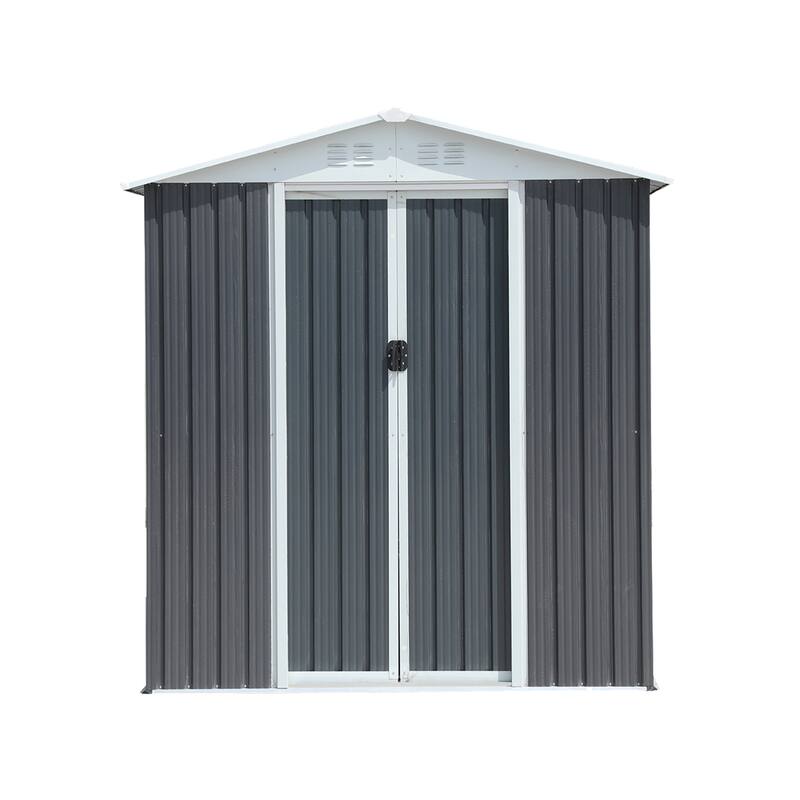 6FTx4FT Apex Roof Grey Outdoor Storage Shed