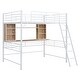 preview thumbnail 8 of 8, Full Size Loft Bed with Desk and Shelf, Loft Bed with Ladder, Easy to Assemble