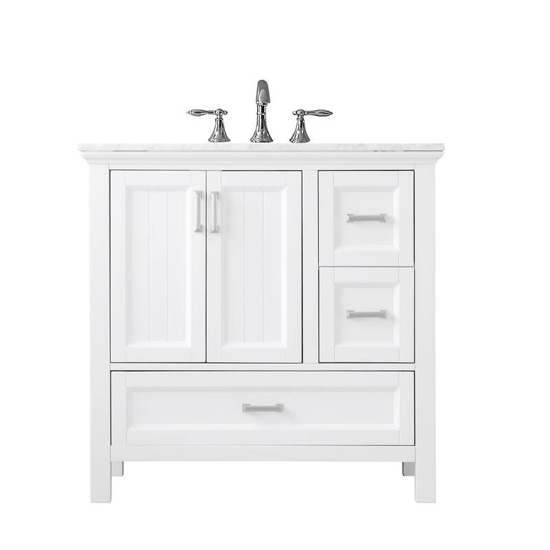 Altair Isla Single Bathroom Vanity Set and Aosta White Countertop without Mirror