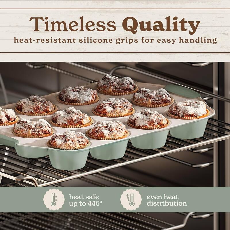 Country Kitchen Nonstick Stackable Bakeware Set - Durable, Easy Release Baking Set- 22 Pc. Includes Silicone Muffin Cups