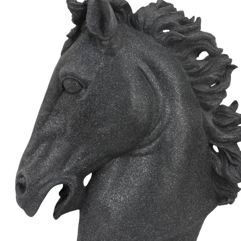 Ellena Horse Head Accent Bust, Highly Detailed Black Resin, 25 Inch