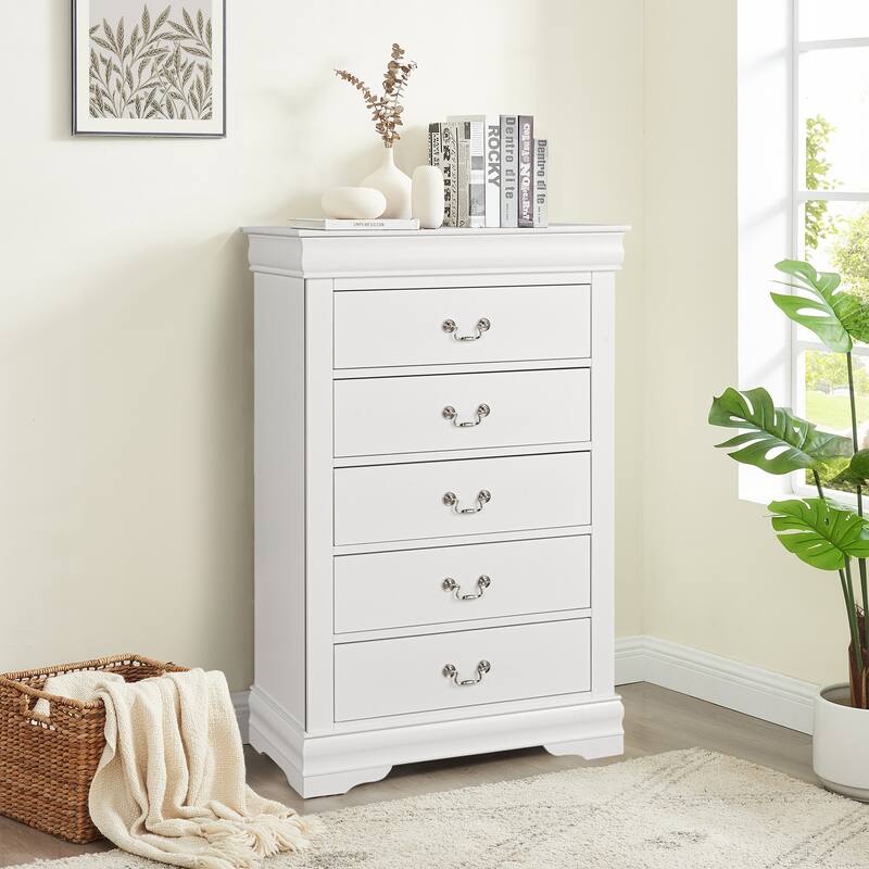 Modern Solid Wood Chest Drawers with 5-Drawer