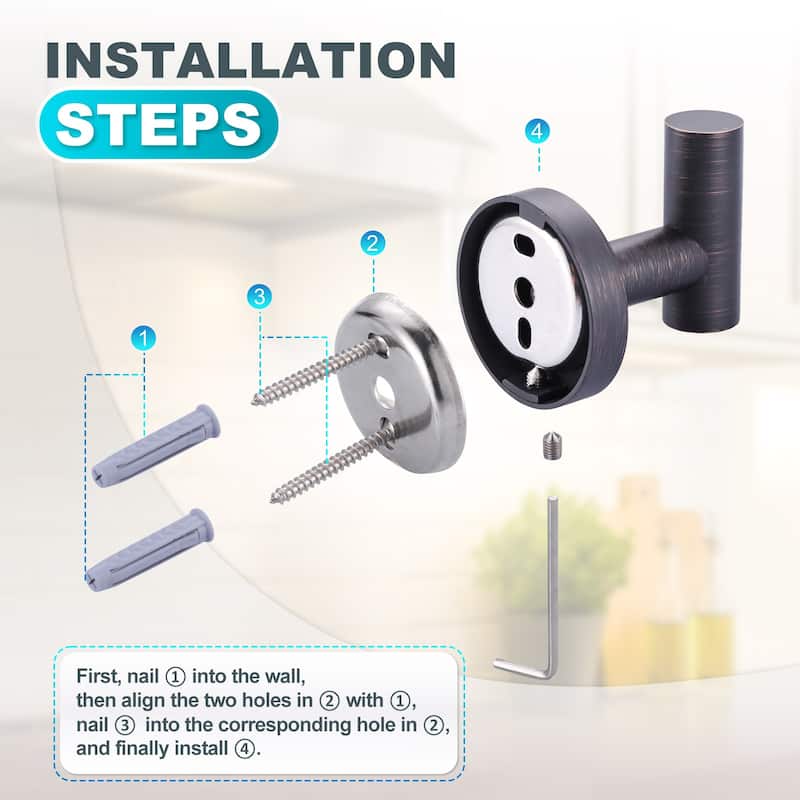 WOWOW Stainless Steel J-Hook Robe/Towel Hook 4 PCS