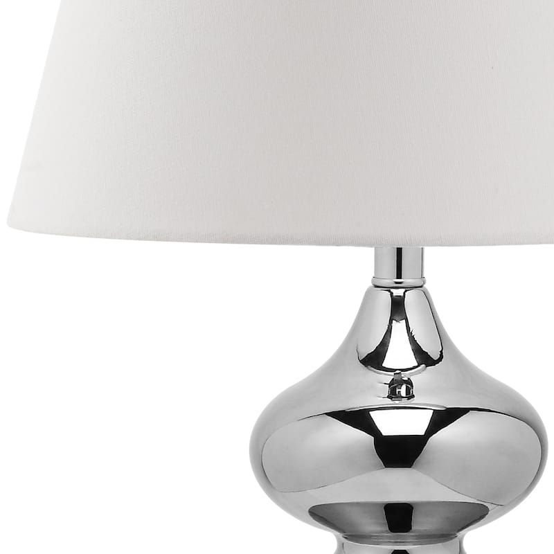 SAFAVIEH Lighting Kimberely 24-inch Double Gourd Glass White Table Lamp (Set of 2) - 14"x14"x24" - 14Wx14Dx24H