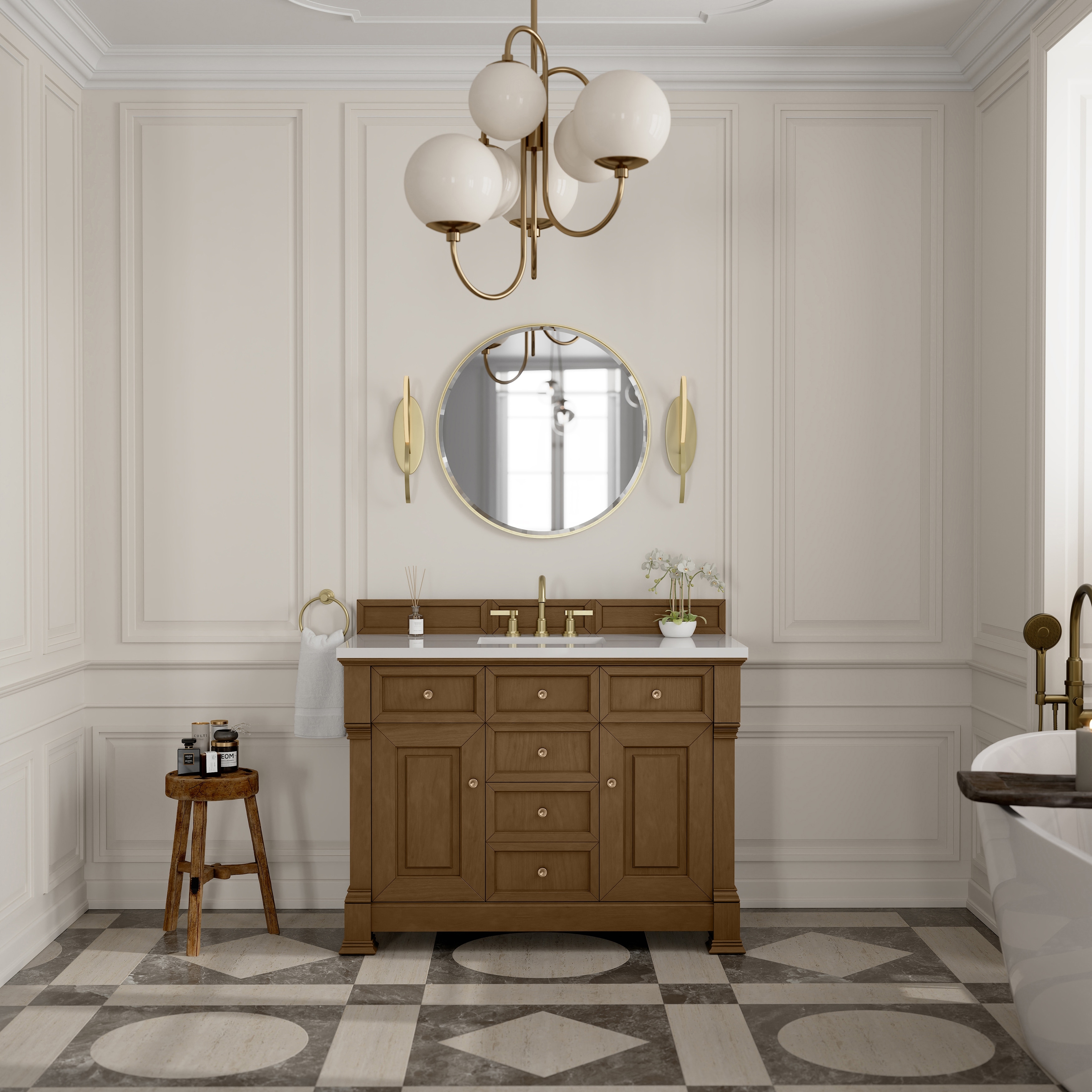 JJames Martin Vanities Brookfield 48" Single Vanity, Honey Oak