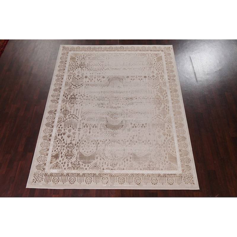 Geometric Damask Transitional Oriental Turkish Rug Decorative Carpet