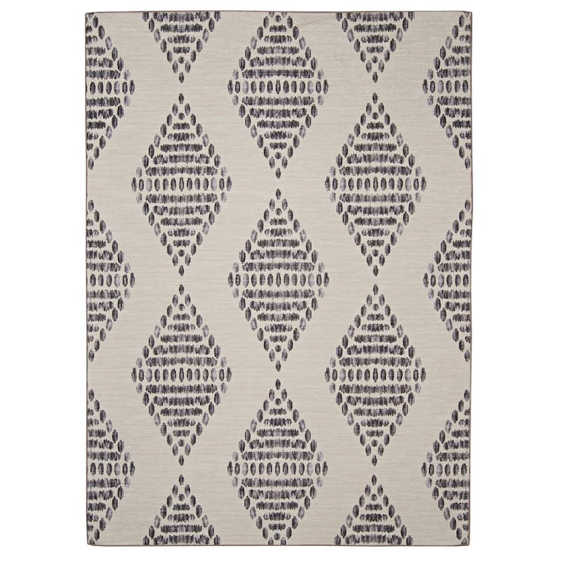 Indoor/Outdoor Water Resistant Navarre Ivory & Brown Washable Area Rug - 2' x 3' - 2' x 3' - Brown/Ivory