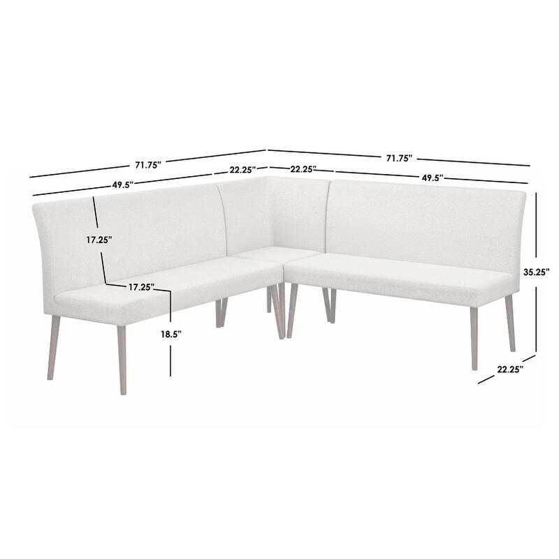 Simple Living 3-piece Ripton Nook Banquette Set