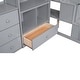 preview thumbnail 16 of 31, Durable Twin Size Wooden Loft Kids Bed with L-Shaped Desk and Drawers,Cabinet and Storage Staircase