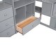 preview thumbnail 16 of 31, Twin Size Loft Bed with L-Shaped Desk, Storage Drawers, Cabinet, and Staircase, Space-Saving Design, Grey
