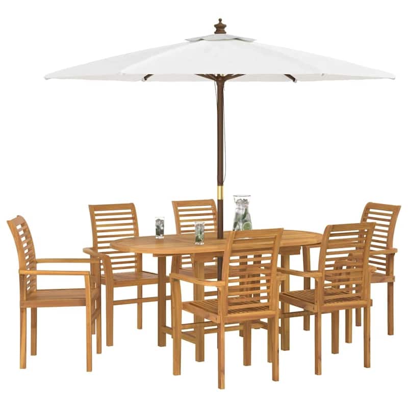 vidaXL Garden Dining Set 5/7 pcs Brown 63" x 31.5" x 29.5 - 63" x 31.5" x 29.5