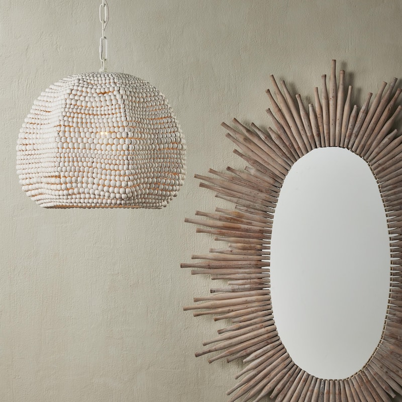 Currey & Company Octavia White Pendant - 16"h x 19"dia
