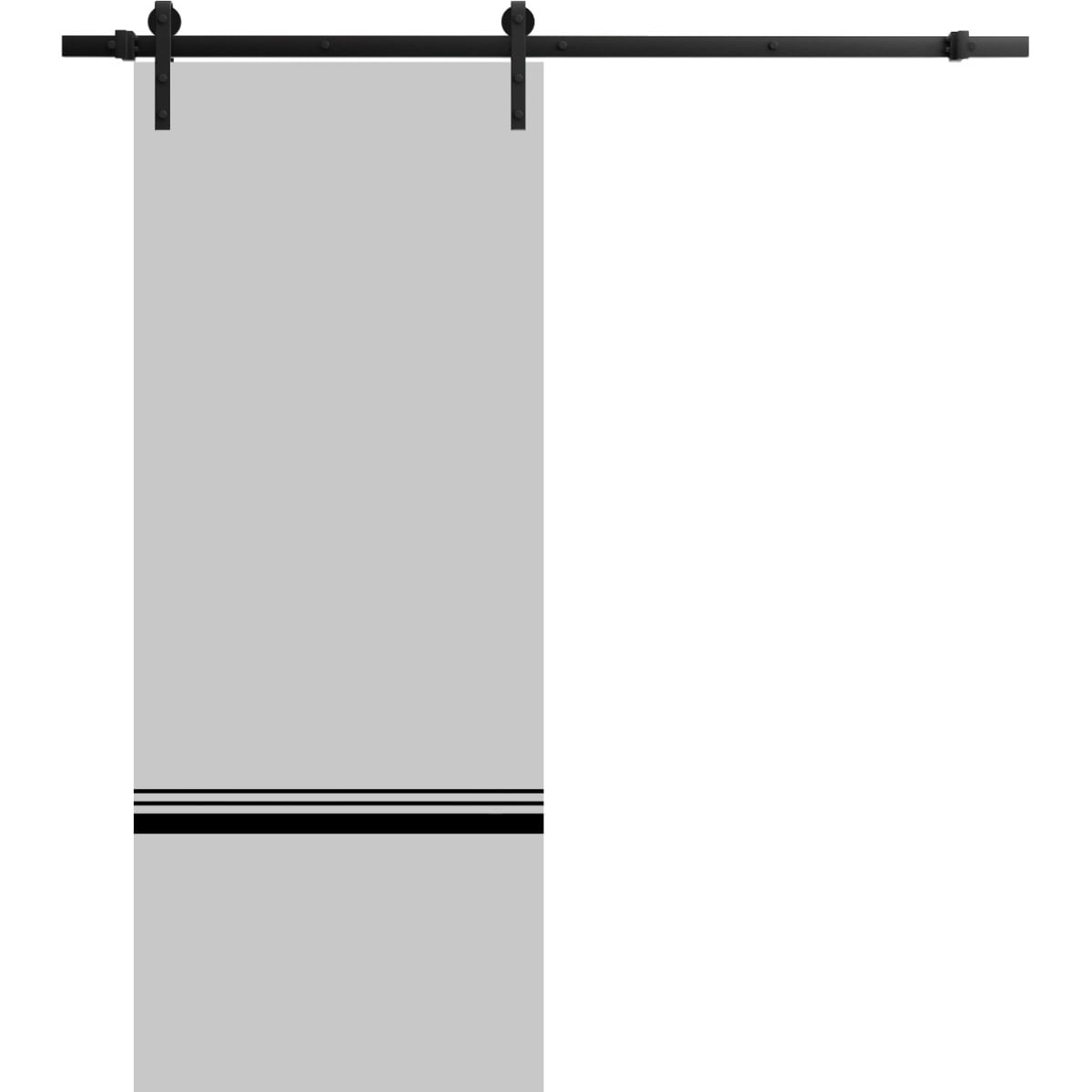 SartoDoors Planum 0012 | Bedroom Door Barn Door | Solid Wood | Hardware Set | 36x80, Grey Matte Bathroom Door Pantry Door