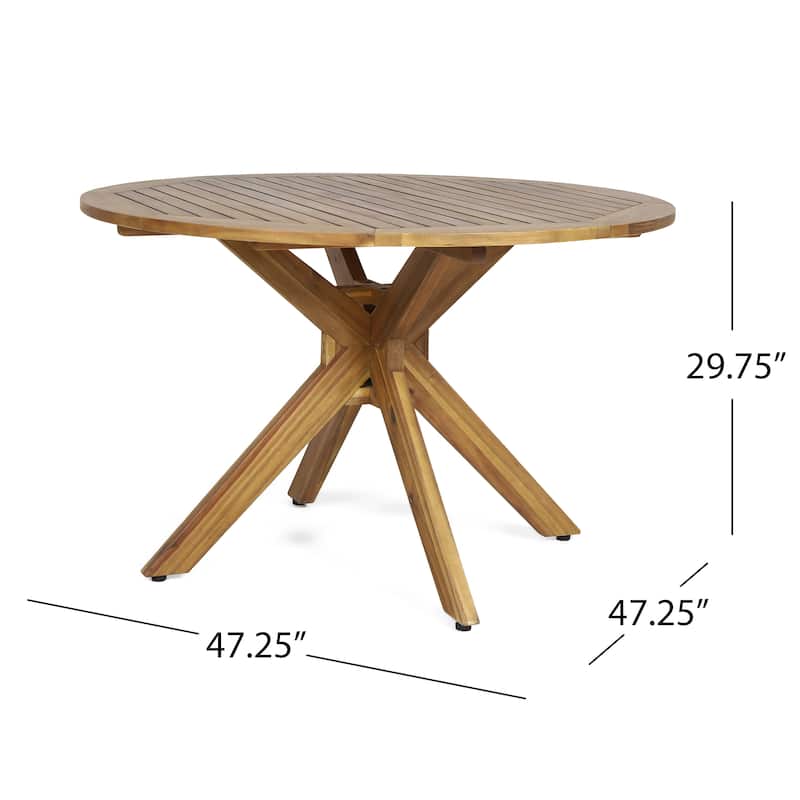 Mcgill Outdoor 5 Piece Acacia Wood Dining Set by Christopher Knight Home