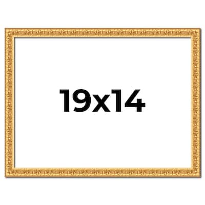 19x14 Frame Gold Real Wood Picture Frame Width 1 inches | Interior