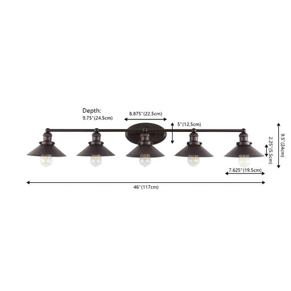 dimension image slide 16 of 22, JONATHAN Y Florence Metal Shade Sconce