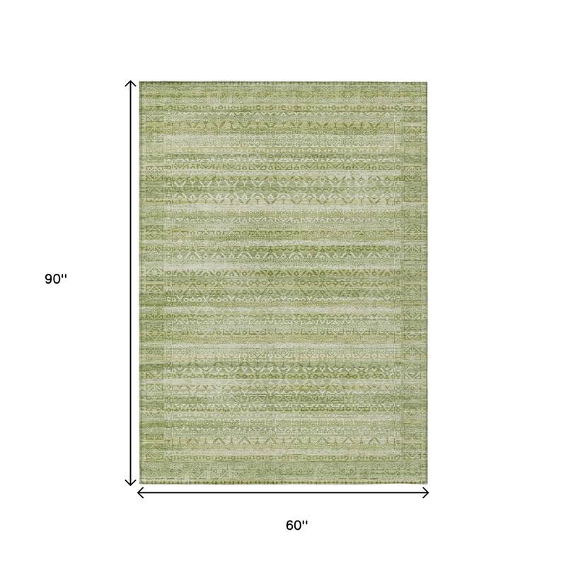HomeRoots Striped Transitional Rectangle Outdoor Rug