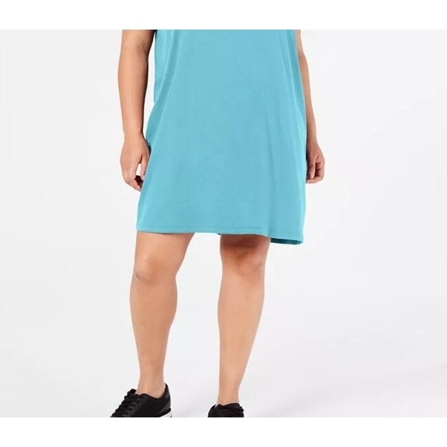 Calvin Klein Women's Performance Plus Size Cotton T-Shirt Dress Blue Size  1X - Bed Bath & Beyond - 40565095