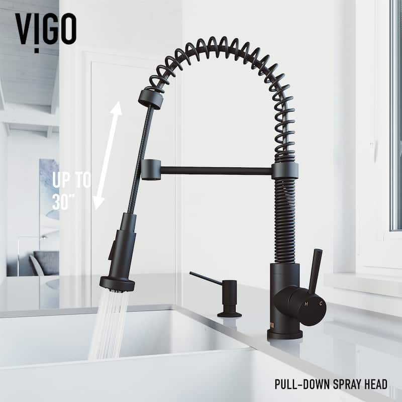 VIGO Edison 19" H Single Handle Pull-Down Sprayer Kitchen Faucet