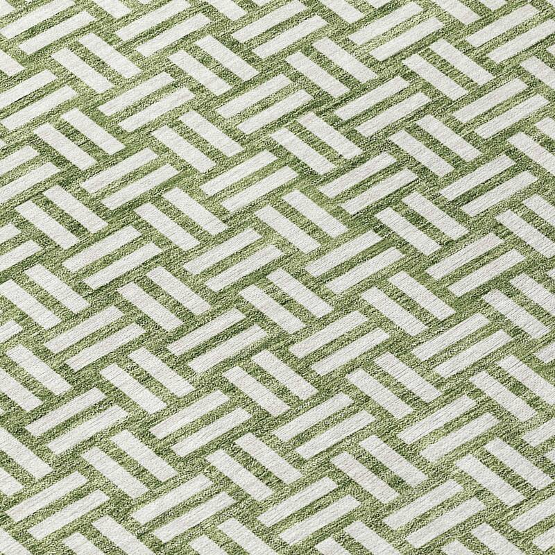 Machine Washable Indoor/ Outdoor Chantille Contempory Crosshatch Rug
