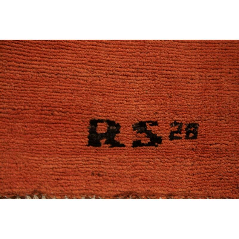 Orange Gabbeh Oriental Area Rug Handmade Wool Carpet - 6'8" x 9'5"