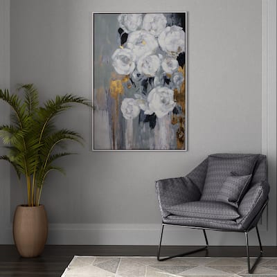 Blanc Fleur, Framed Painting