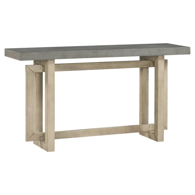 Modern Entryway Console Table with Industrial-inspired Concrete Wood Top, Hallway Foyer Sofa Long Table Entryway Table