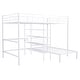 preview thumbnail 8 of 6, White Full over Twin Metal Bunk Bed with Built-in Desk, Shelves and Ladder