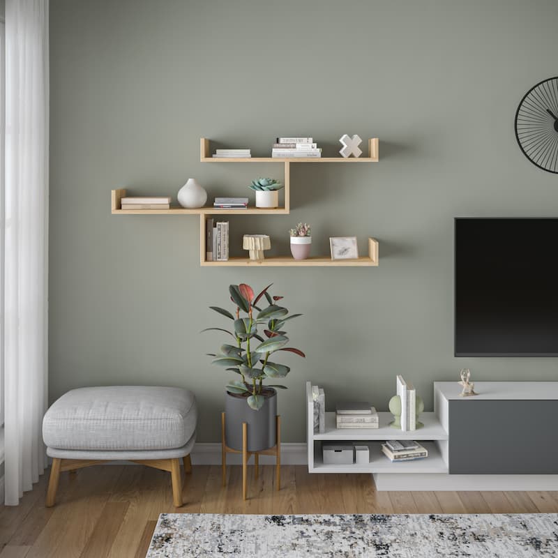 Wilton Modern Wall Shelf - Oak