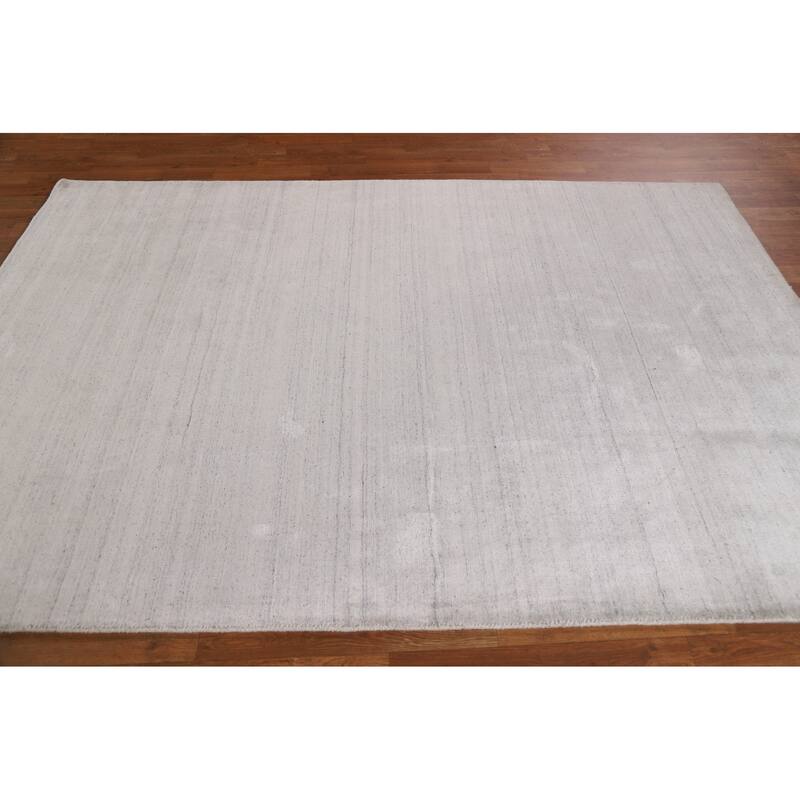 Hand Knotted Oriental 100% Wool Carpet Tribal Contemporary Beige & Ivories Gabbeh Area Rug - 5' 8'' X 5' 4''