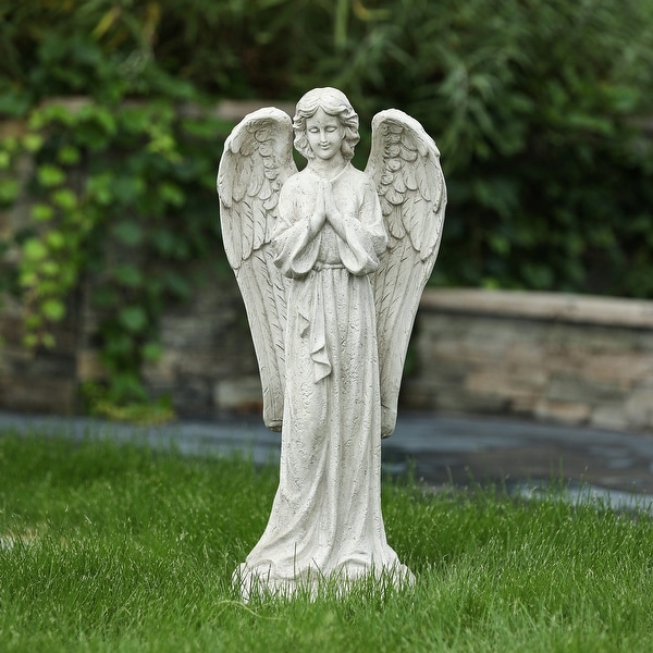 Stone angel Garden statue with wings for Guardian Backyard Sculpture ...