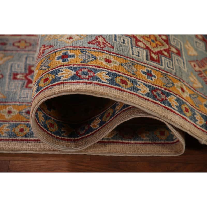 Geometric Kazak Area Rug Handmade Bedroom Wool Carpet - 8'4" x 11'3"