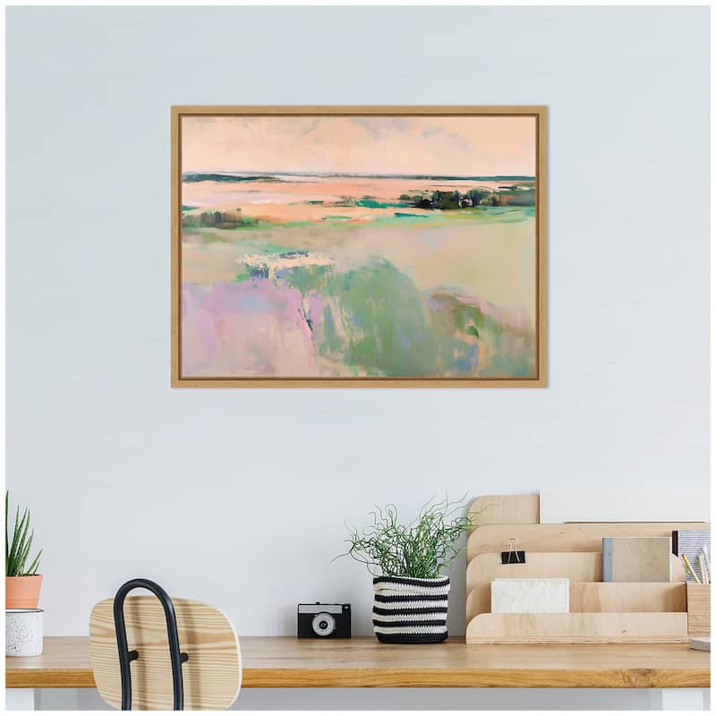 Kate and Laurel Sylvie Pastel Horizon III Framed Canvas by Amy Lighthall