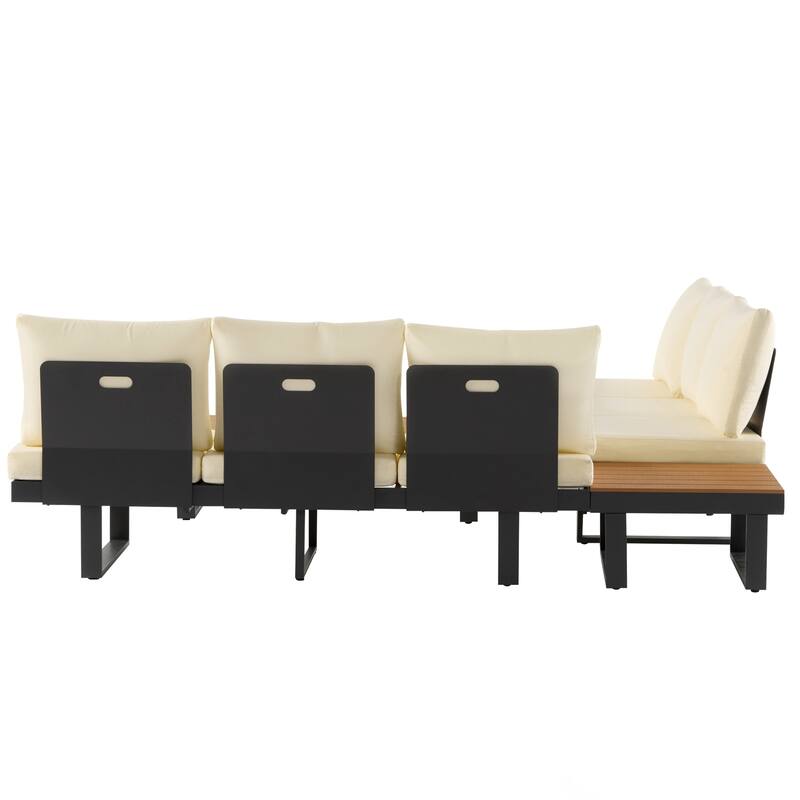 Outdoor Sectional Sofa Set Patio Conversation Set Patio Seating Group Outdoor Daybed with Adjustable Reclining Seats