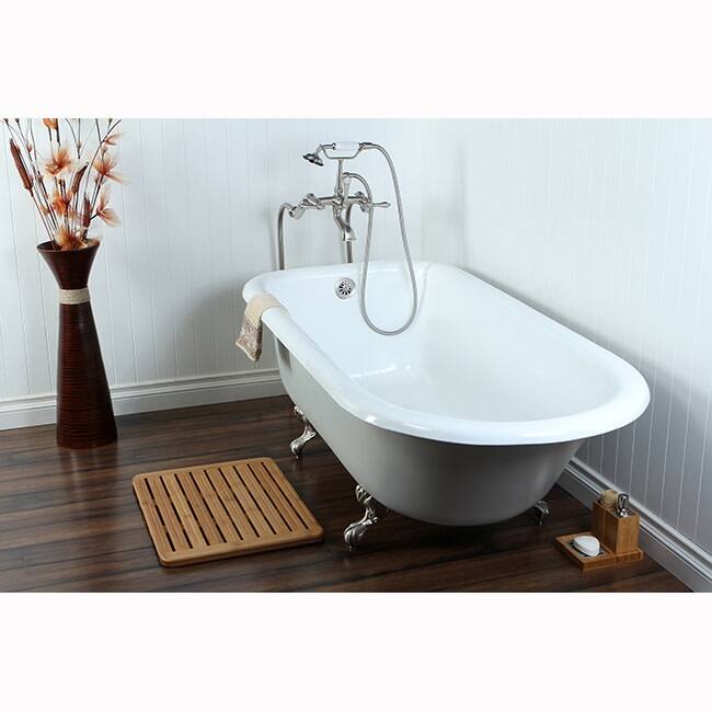 Kingston Brass 67" Free Standing Cast Iron Soaking Tub with Right