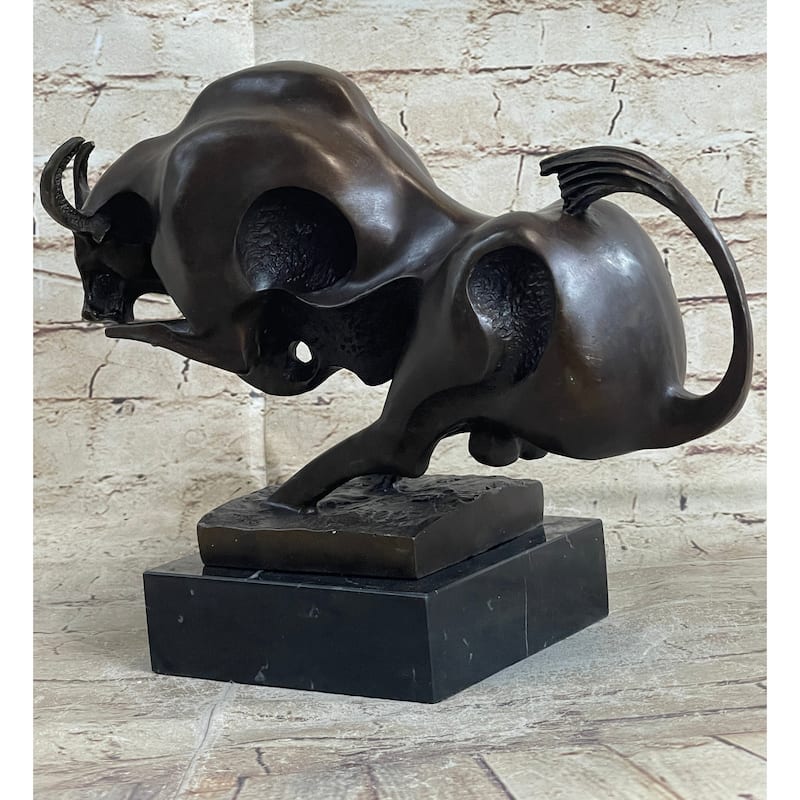 Original Milo Modern Art Bull Bronze Statue Figure Abstract Mid Century