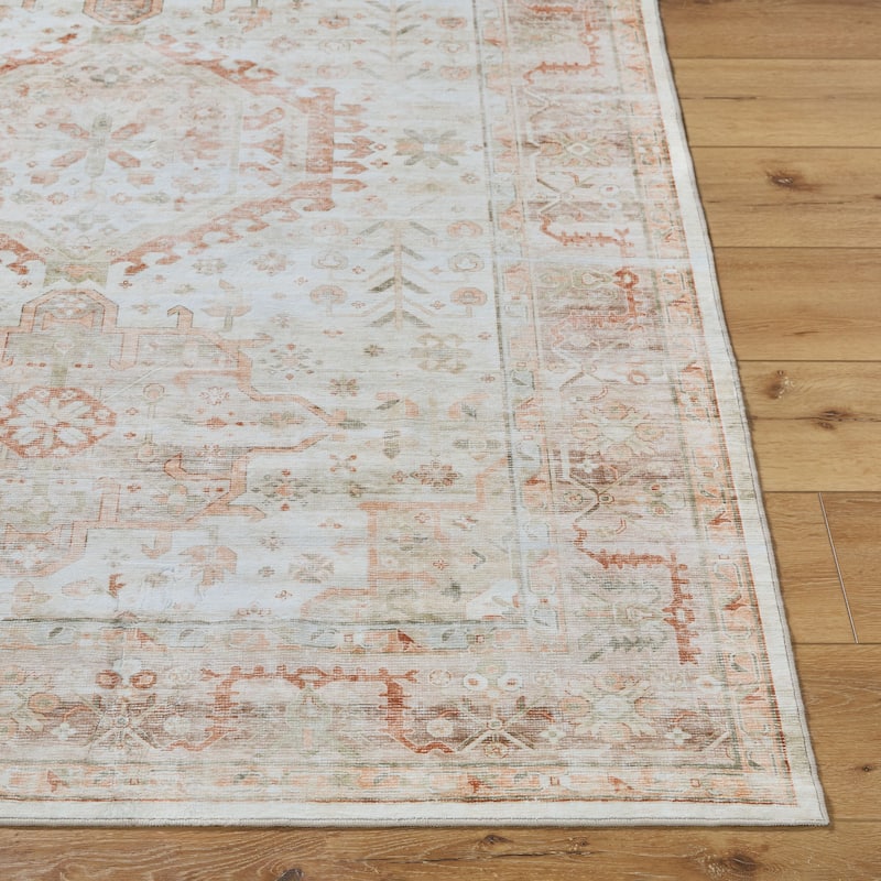 Livabliss Traditional Lavable Medallion Washable Area Rug